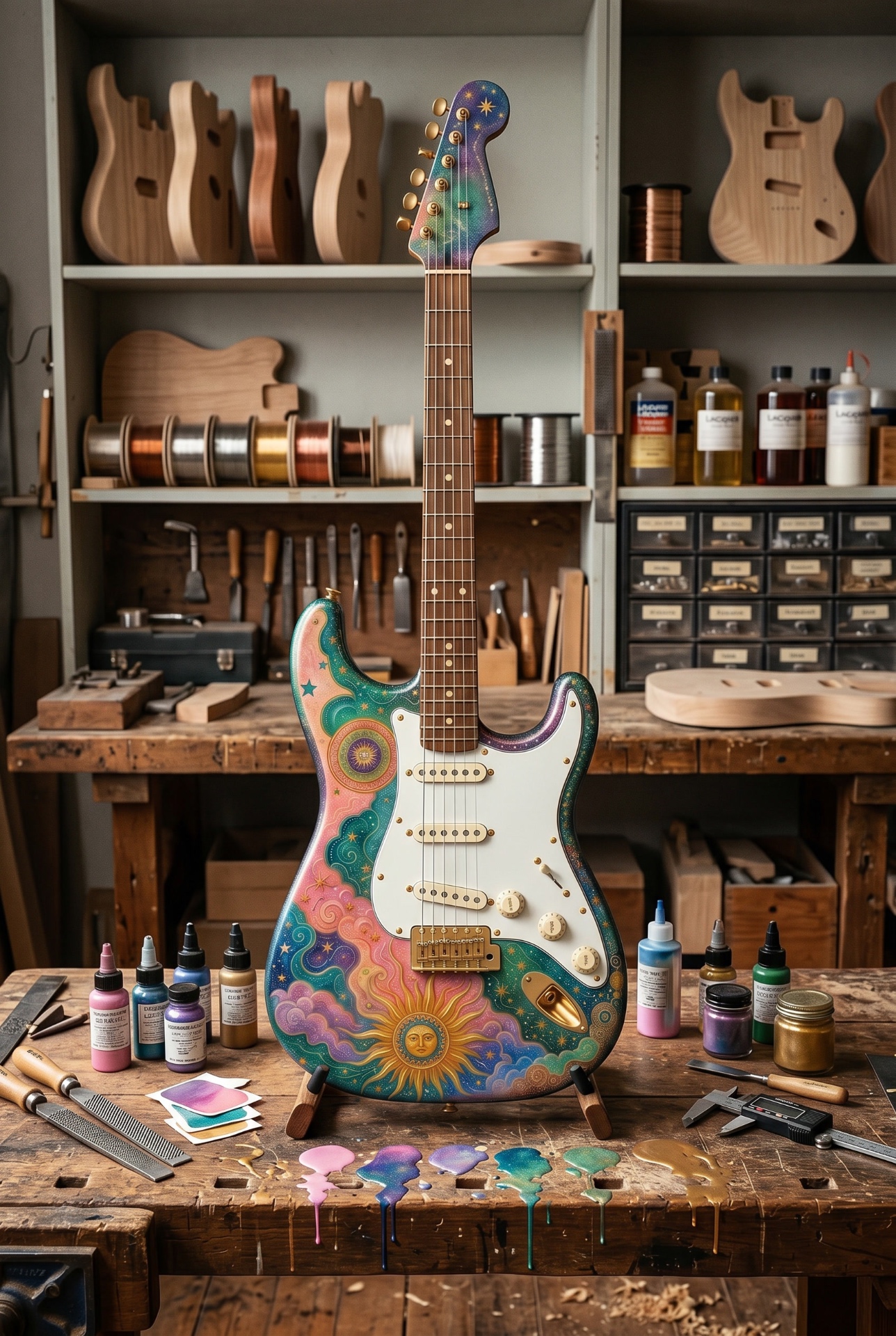Strat 'Skywriter' Hand-Painted Custom