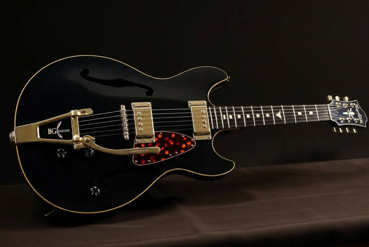 Hagstrom Viking Black Sparkle (Memphis King Spec)